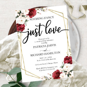 Invitation Rien de fantaisie, juste l'amour mariage bordeaux 