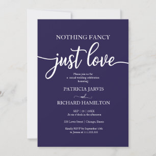 Invitation Rien de fantaisie, juste un amour bleu marine Mari