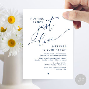 Invitation Rien De fantaisiste, Juste Amour, Mariage Elopemen