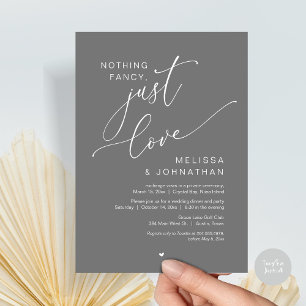 Invitation Rien De fantaisiste, Juste Amour, Mariage Elopemen
