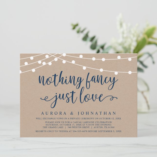 Invitation Rien De fantaisiste, Juste Amour, Mariage Kraft El (Debout devant)