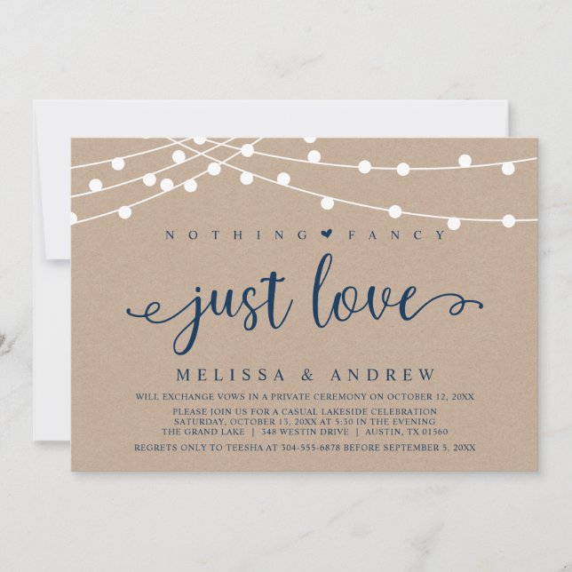 Invitation Rien De fantaisiste, Juste Amour, Mariage Kraft El (Devant)