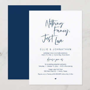 Invitation Rien de fantaisiste, juste de l'amour, Bleu marine