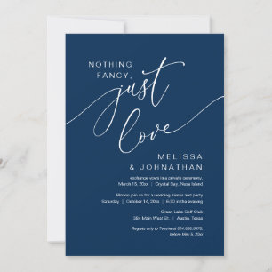Invitation Rien de fantaisiste, juste de l'amour, mariage cél
