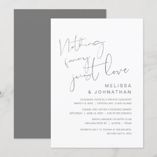 Invitation Rien de fantaisiste, juste de l'amour, mariage en 