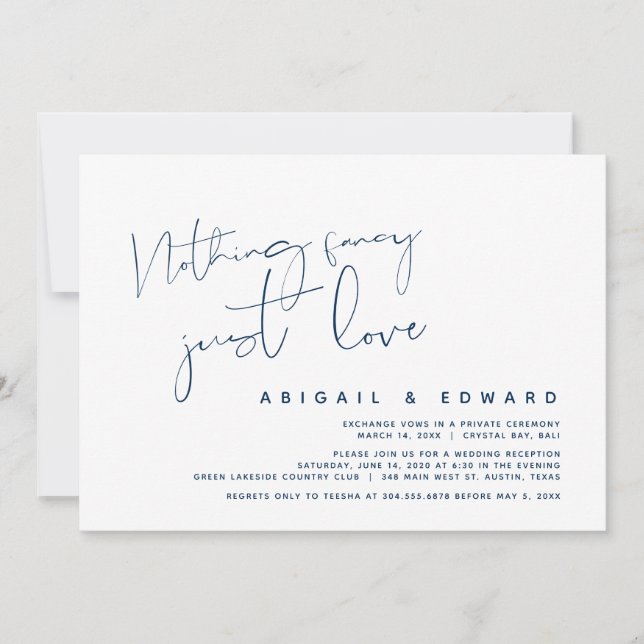 Invitation Rien de Fantaisiste, Juste de l'Amour, Mariage Int (Devant)