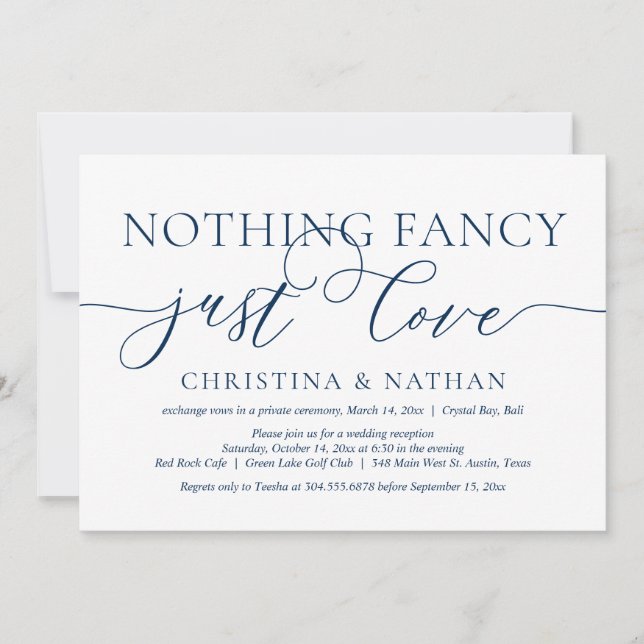 Invitation Rien de fantaisiste, juste de l'amour, mariage int (Devant)