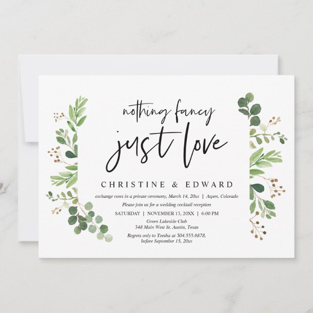 Invitation Rien de fantaisiste, juste de l'amour, mariage int (Devant)