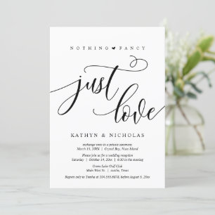 Invitation Rien de fantaisiste, juste de l'amour, noir, évasi