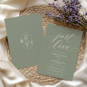 Invitation Rien de Fantaisiste, Juste l'Amour Mariage Vert Sa
