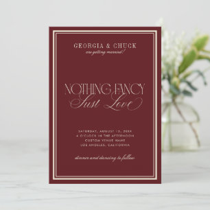 Invitation Rien de Fantaisiste Juste l'Amour Photo Mariage Bo