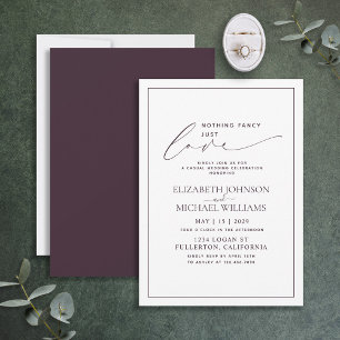 Invitation Rien de fantaisiste, juste un amour prune violet m