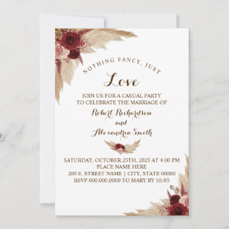 Invitation Rien de fantaisiste, juste un elopement d'amour av