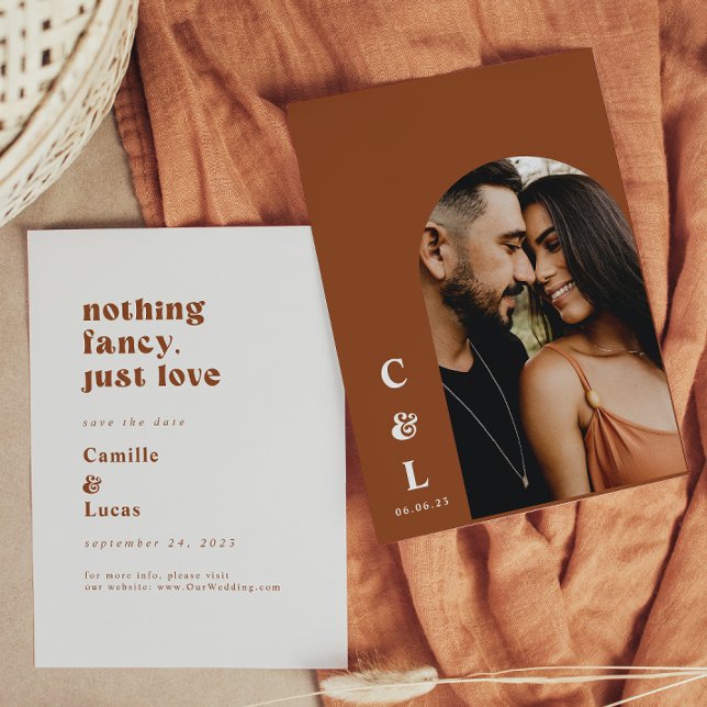 Invitation Rien de fantaisiste rétro, juste amour, sauvez la  (Créateur téléchargé)