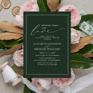 Invitation Rien de Fantastique Juste Amour Émeraude Mariage D