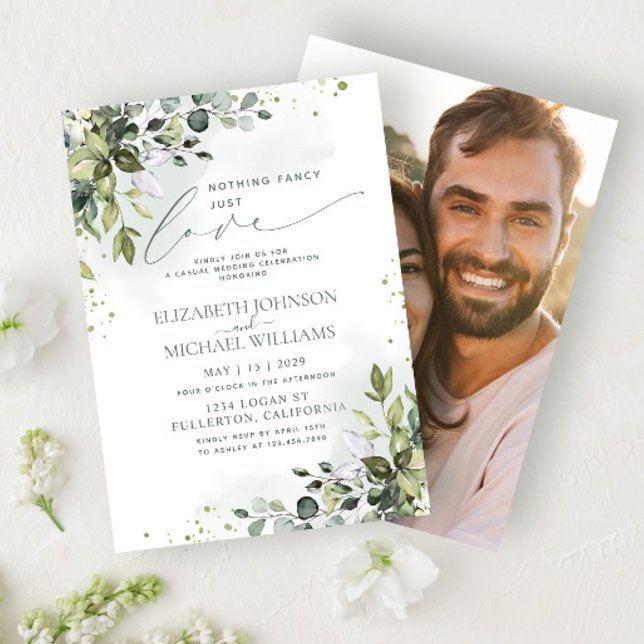 Invitation Rien de Fantastique Juste Amour Eucalyptus Photo V (Créateur téléchargé)