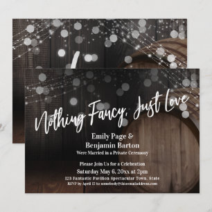 Invitation Rien de Fantastique Juste Amour Fût en Bois & Lumi
