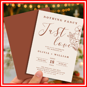 Invitation Rien de Fantastique Juste Amour Mariage Bohème Ora