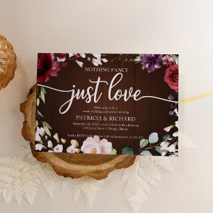 Invitation Rien de Fantastique Juste Amour Mariage Bois Rusti