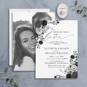 Invitation Rien de Fantastique Juste Amour Photo Mariage Noir