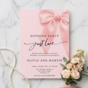 Invitation Rien de Fantastique Juste Amour Rose Ruban Mariage