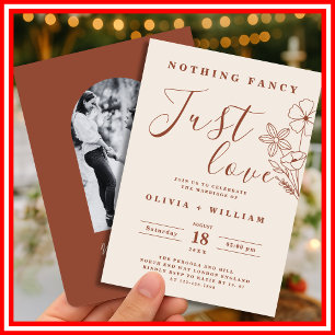 Invitation Rien de Fantastique, Juste l'Amour Mariage Bohème