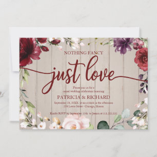 Invitation Rien de Fantastique Juste l'Amour Mariage Bois Rus