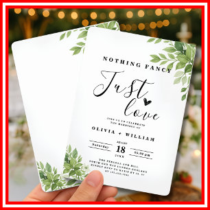 Invitation Rien de Fantastique Juste l'Amour Mariage Vert Sau