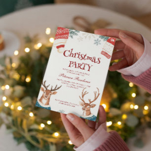 Invitation Rindeer en sueur et fête de Noël Casquette