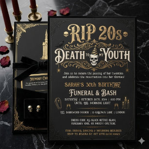 Invitation RIP 20 ans Enterrement Anniversaire 30 ans