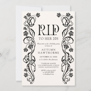 Invitation RIP 20s 30s gothique Halloween Anniversaire