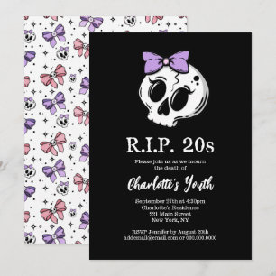 Invitation Rip 20s Coquette Aesthétique Bow 30th Birthday Par