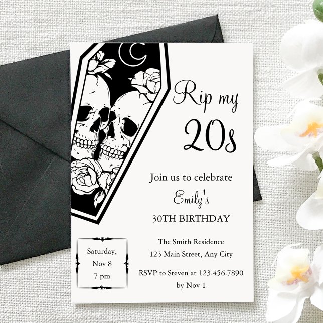 Invitation RIP 20s Gothic 30th Birthday (Créateur téléchargé)