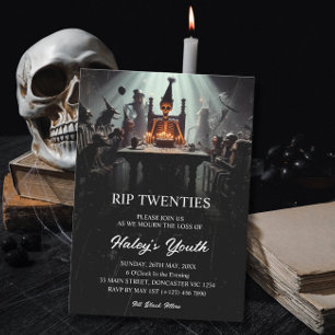 Invitation RIP 20s Vingt ans Drôle de squelette 30e anniversa
