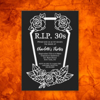 Rip 30s Black Rose Coffin 40e fête d'anniversaire