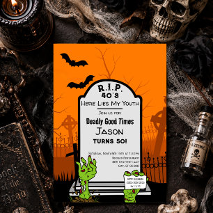 Invitation RIP 40 ans Zombie Horreur Halloween 50e Anniversai