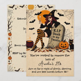 Invitation RIP à mes vingt ans Retro Halloween 30e anniversai