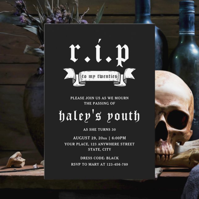 Invitation RIP Années 20 Funny Death Funeral 30th Birthday (Créateur téléchargé)