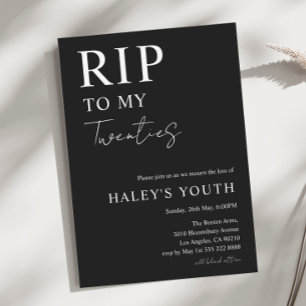 Invitation RIP Années 20 Moderne Simple 30e Anniversaire