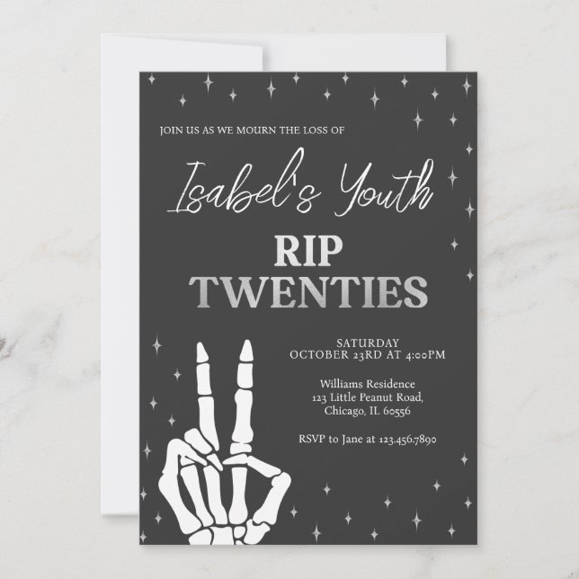 Invitation RIP Années Halloween Anniversaire (Devant)