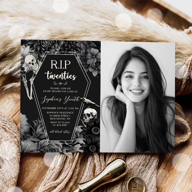 Invitation RIP Années Mort à ma jeunesse 30e anniversaire Pho (Créateur téléchargé)