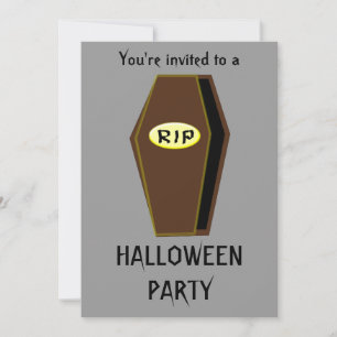 Invitation RIP Coffin of Doom Halloween Party Personnalisable
