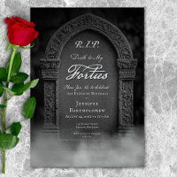 RIP Mort à mes 40 ans Grave Anniversaire Invitatio