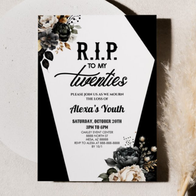 Invitation RIP To My Twenties Floral 30th Birthday Party (Créateur téléchargé)