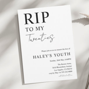 Invitation RIP Twenties 20s Moderne Simple 30e Anniversaire