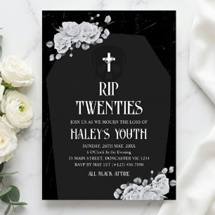Invitation RIP Twenties 20s Pierre Tombale 30e Anniversaire
