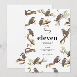 Invitation Rire Kookaburra Australian Eucalyptus Anniversaire