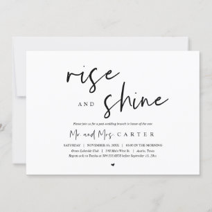 Invitation Rise and Shine, après la fête du brunch mariage In