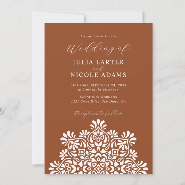 Invitation Rising Boho Indian Fusion Floral Mandala Wedding (Devant)