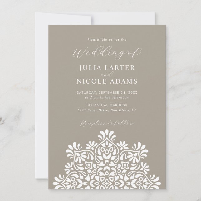 Invitation Rising Boho Indian Fusion Floral Mandala Wedding (Devant)